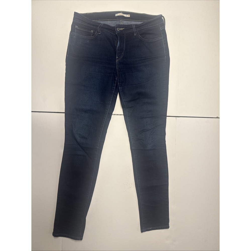 Levis 711 Skinny Jeans Womens 29x30 Dark Wash Indigo Mid Rise Stretch Denim